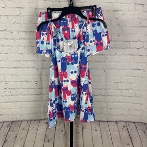 Nite Nite Munki Munki Cat Tank Shorts Pajamas Size Large